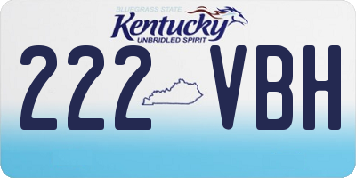 KY license plate 222VBH