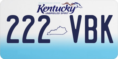 KY license plate 222VBK