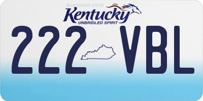 KY license plate 222VBL