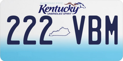 KY license plate 222VBM