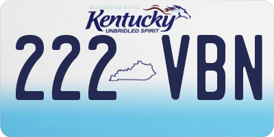 KY license plate 222VBN
