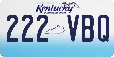 KY license plate 222VBQ