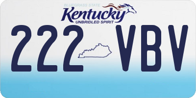 KY license plate 222VBV