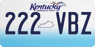 KY license plate 222VBZ