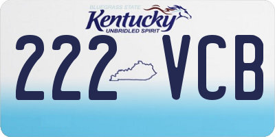 KY license plate 222VCB