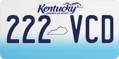 KY license plate 222VCD