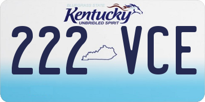 KY license plate 222VCE