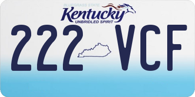KY license plate 222VCF