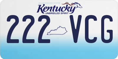 KY license plate 222VCG