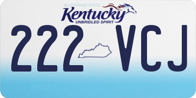 KY license plate 222VCJ
