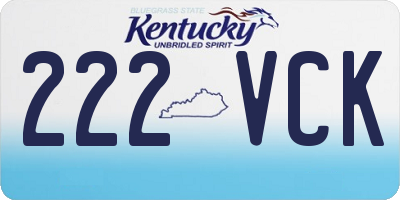KY license plate 222VCK