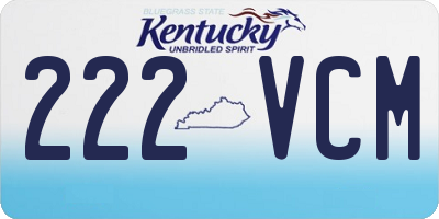 KY license plate 222VCM