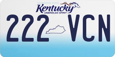 KY license plate 222VCN