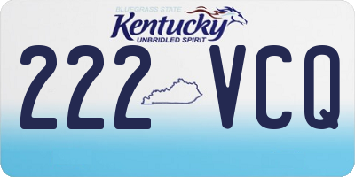 KY license plate 222VCQ