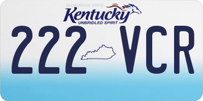 KY license plate 222VCR