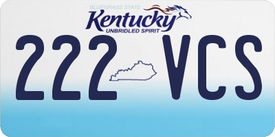 KY license plate 222VCS