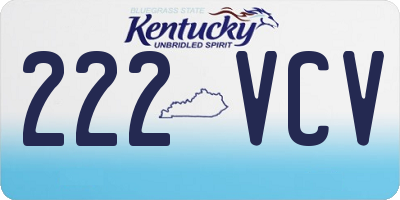 KY license plate 222VCV
