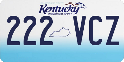 KY license plate 222VCZ