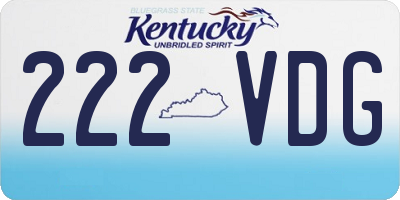 KY license plate 222VDG