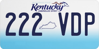 KY license plate 222VDP