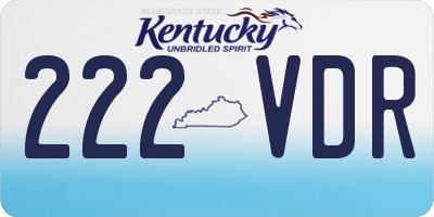 KY license plate 222VDR