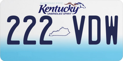 KY license plate 222VDW