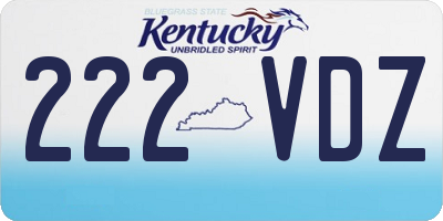 KY license plate 222VDZ