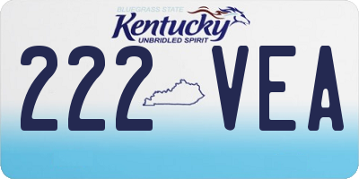 KY license plate 222VEA