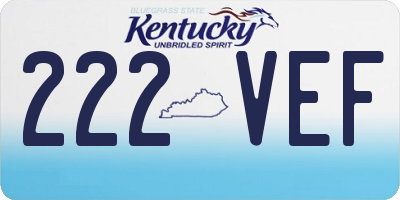 KY license plate 222VEF