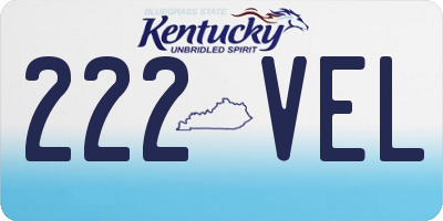 KY license plate 222VEL