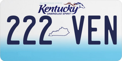 KY license plate 222VEN