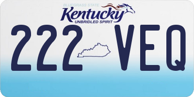 KY license plate 222VEQ