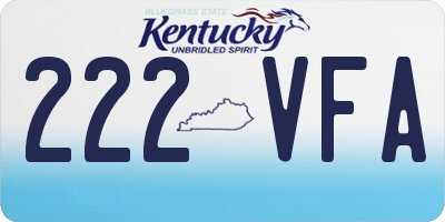 KY license plate 222VFA