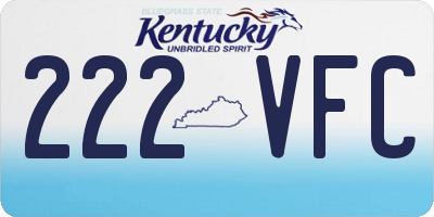 KY license plate 222VFC