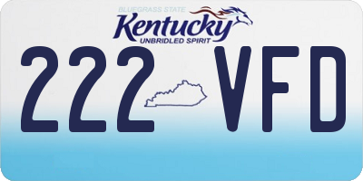 KY license plate 222VFD