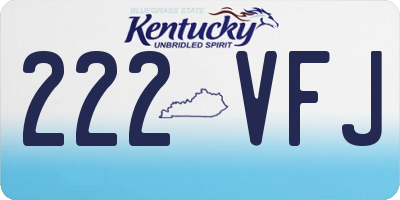 KY license plate 222VFJ