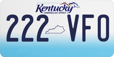 KY license plate 222VFO