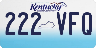 KY license plate 222VFQ