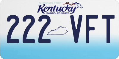 KY license plate 222VFT