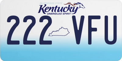 KY license plate 222VFU