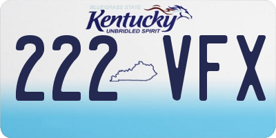 KY license plate 222VFX