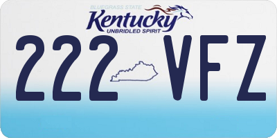 KY license plate 222VFZ