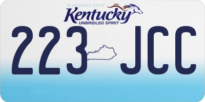 KY license plate 223JCC