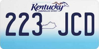 KY license plate 223JCD