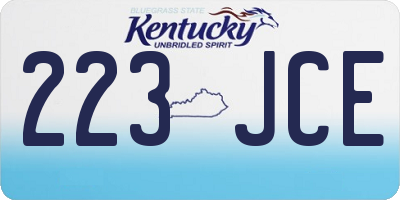 KY license plate 223JCE