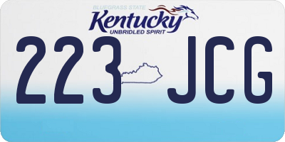 KY license plate 223JCG