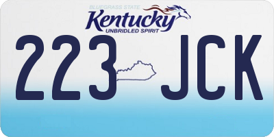 KY license plate 223JCK