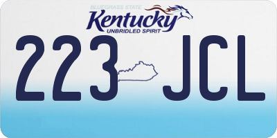 KY license plate 223JCL