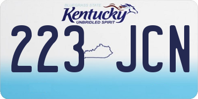 KY license plate 223JCN