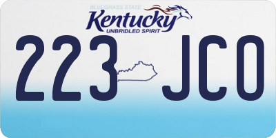 KY license plate 223JCO